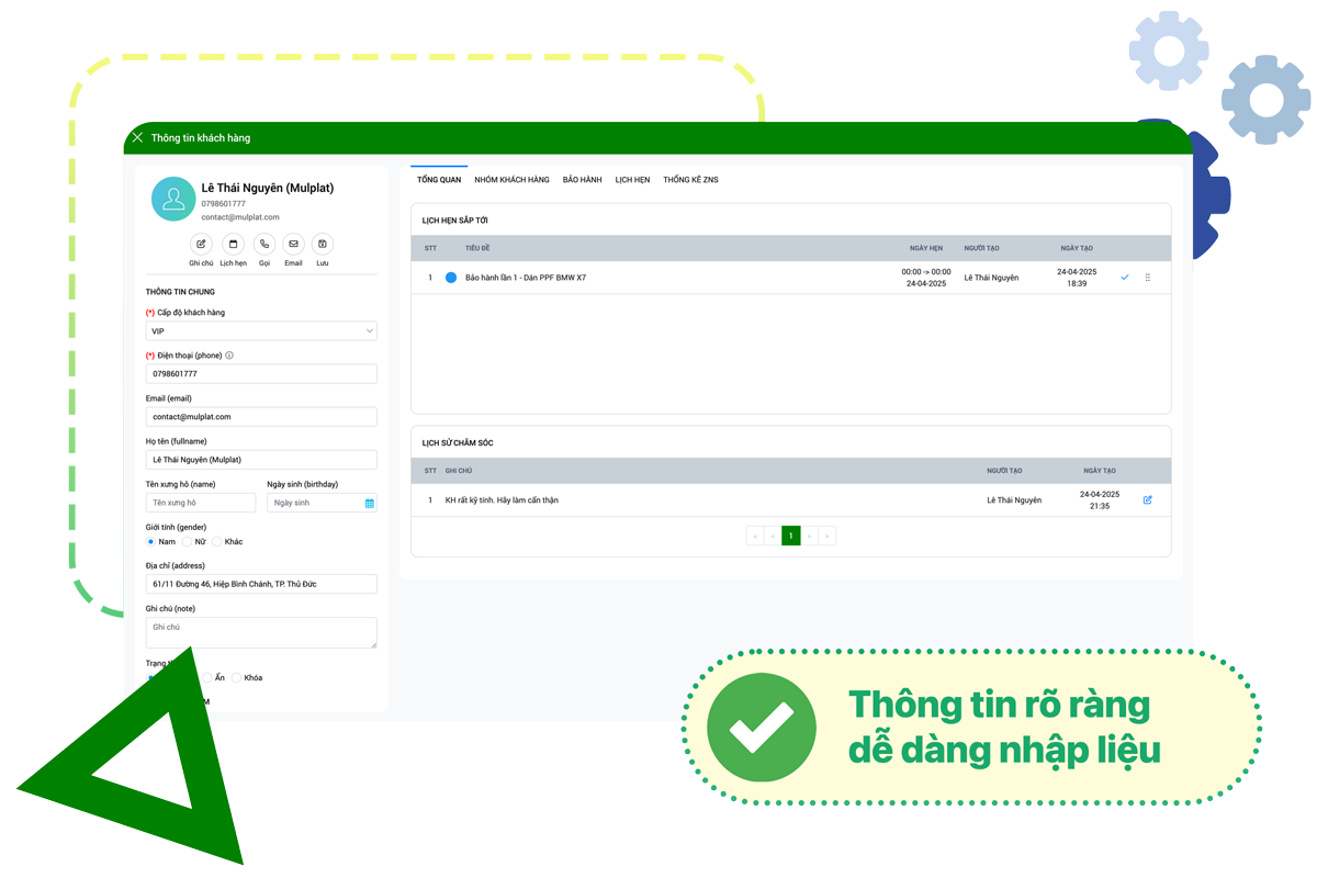 Nhập dữ liệu khách hàng