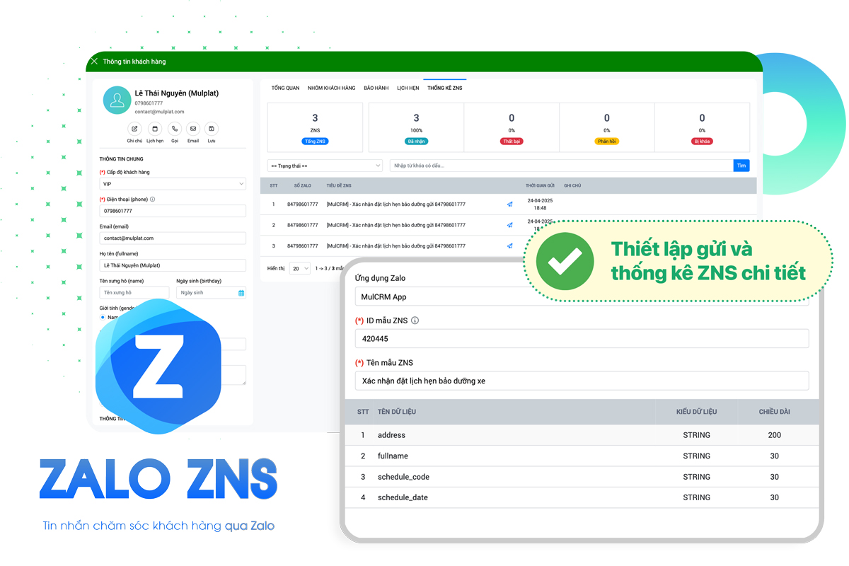 Thiết lập Zalo OA, ZNS